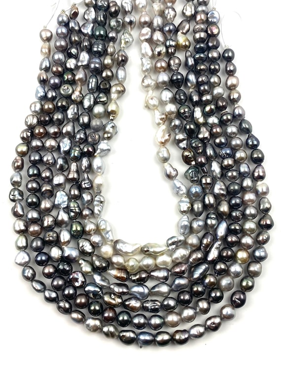 Stunning 100% natural Tahitian Keshi pearl strands, SKU#11187