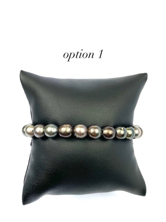 Adjustable Leather Tahitian Pearl Bracelet, Tahiti Pearls, Tahitian Pearls, Sku 986