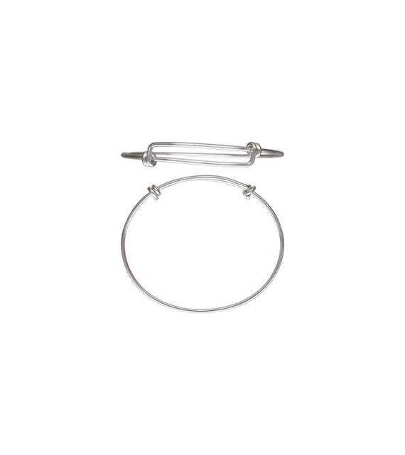 7.0-8.5" 1.65mm Adjustable Bangle AT, Sterling Silver. Made in USA. #5021657L