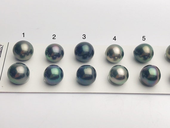 Tahitian Loose Pearls , Drop AAA, Multi Colored Matched Pairs, 11-12mm, #642