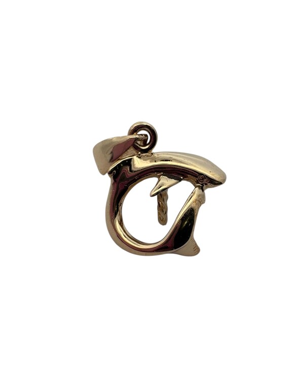 14K Solid Yellow gold shark pendant, SKU#TP-243
