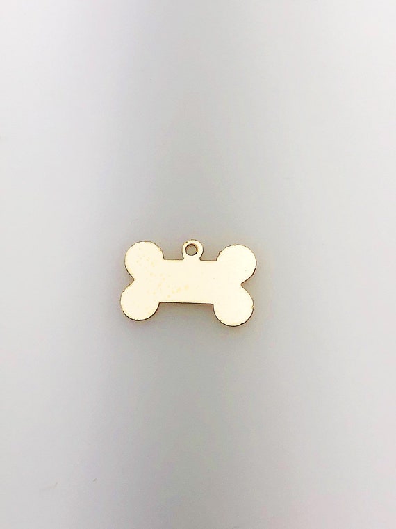 14K Gold Fill Bone Dog Tag Charm w/ Ring, 9.4x15.2mm, Made in USA - 2515