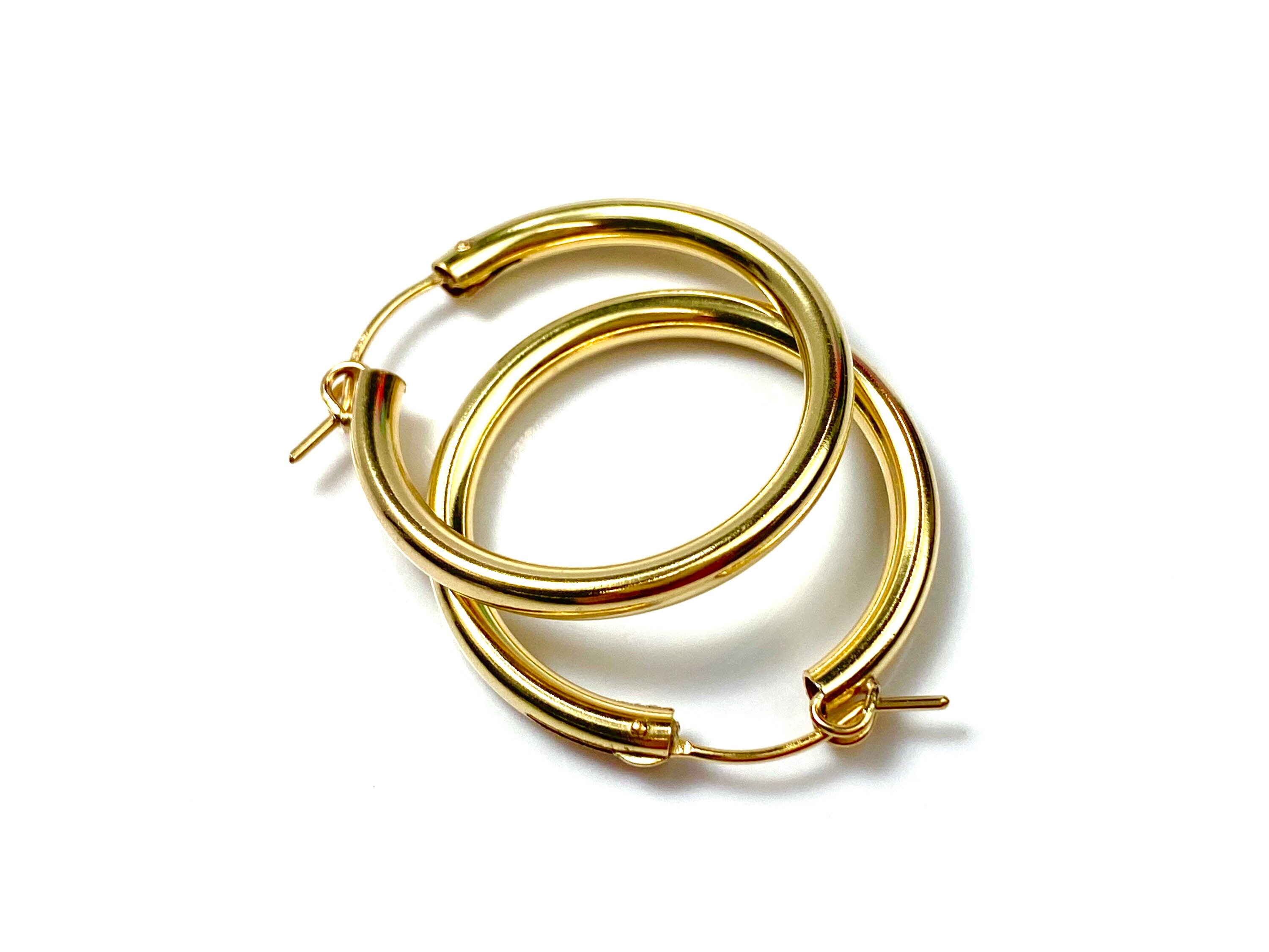 Stunning 14KGF hoop earring , 14K gold filled , sku # 120 CZ #1