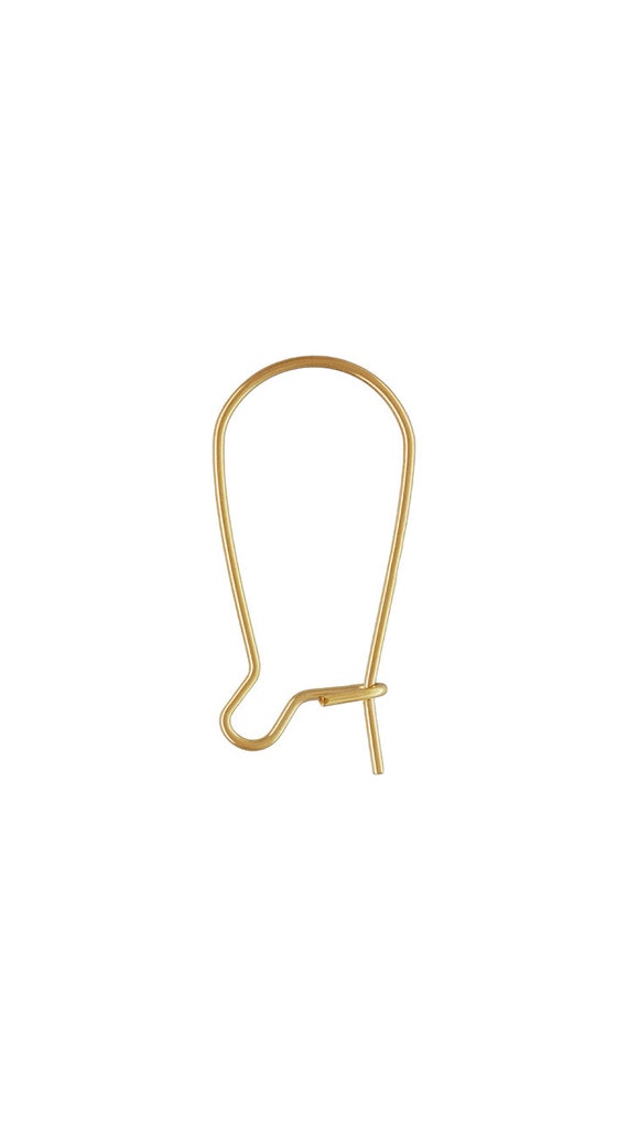 23.5mm Kidney Ear Wire (0.66mm),  14k gold filled. Made in USA. #4006442