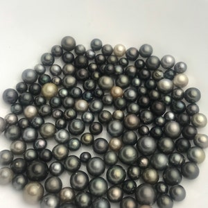 30 pcs, Round/Semi-Round/ Oval Tahitian Pearls, A, 7mm to 11mm, Imported from Tahiti image 8