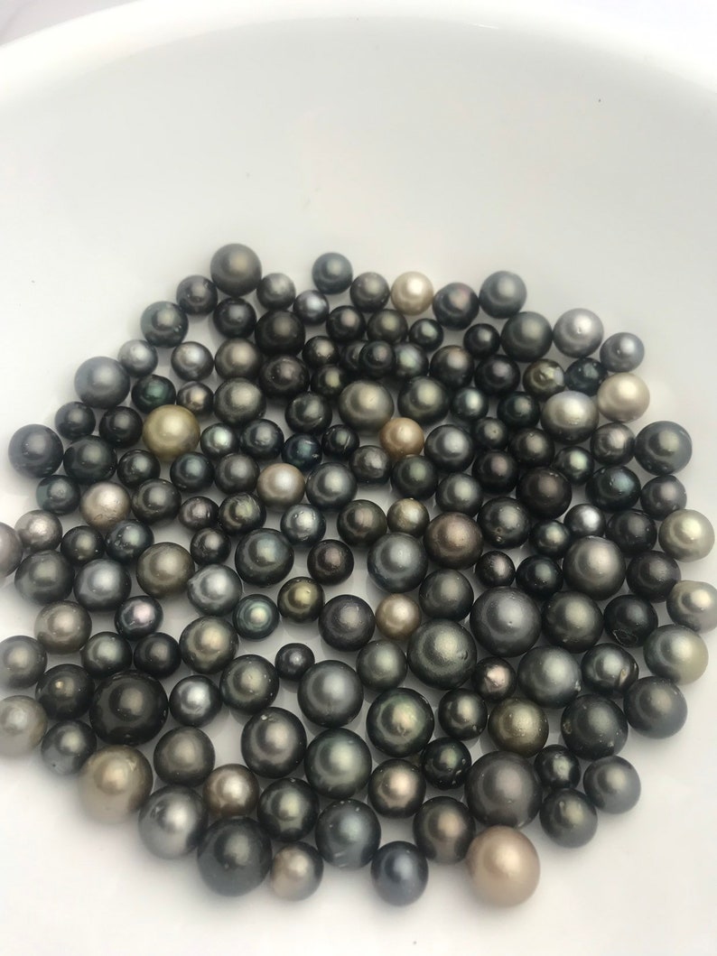 30 pcs, Round/Semi-Round/ Oval Tahitian Pearls, A, 7mm to 11mm, Imported from Tahiti image 8