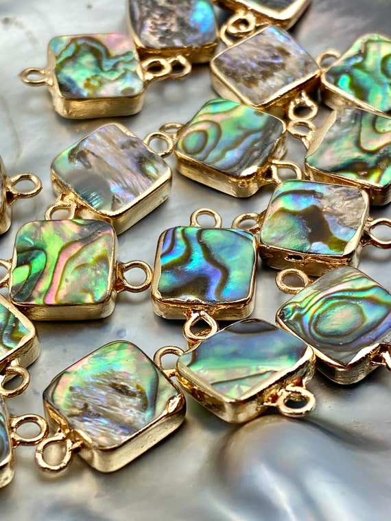 Square abalone mother of pearl charm, SKU# M772