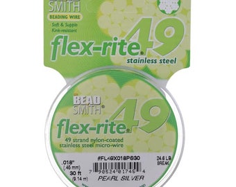 Flex-Rite 49 Strand Stainless Steel Wire .018" Pearl Silver