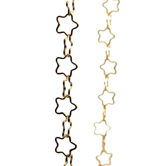 14KGF 8.12mm Flat Star Chain, SKU#SM1419F