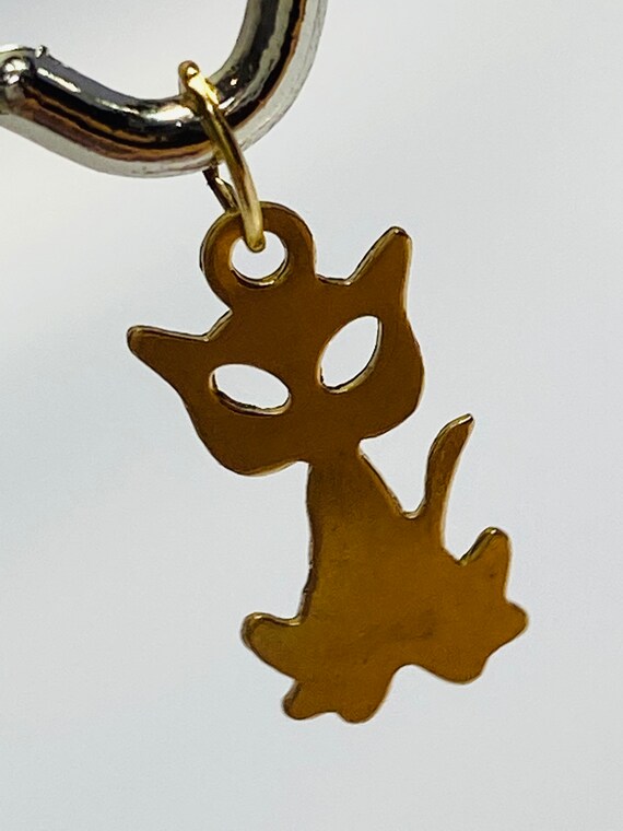 Pretty 14K Gold Filled Cat Shaped Findings/Charms, 0.4mm X 15mm Sku: 554-C
