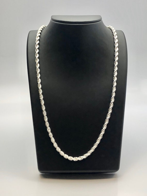 Stunning 5mm sterling silver rope chain , Sku#S5FRLC-24