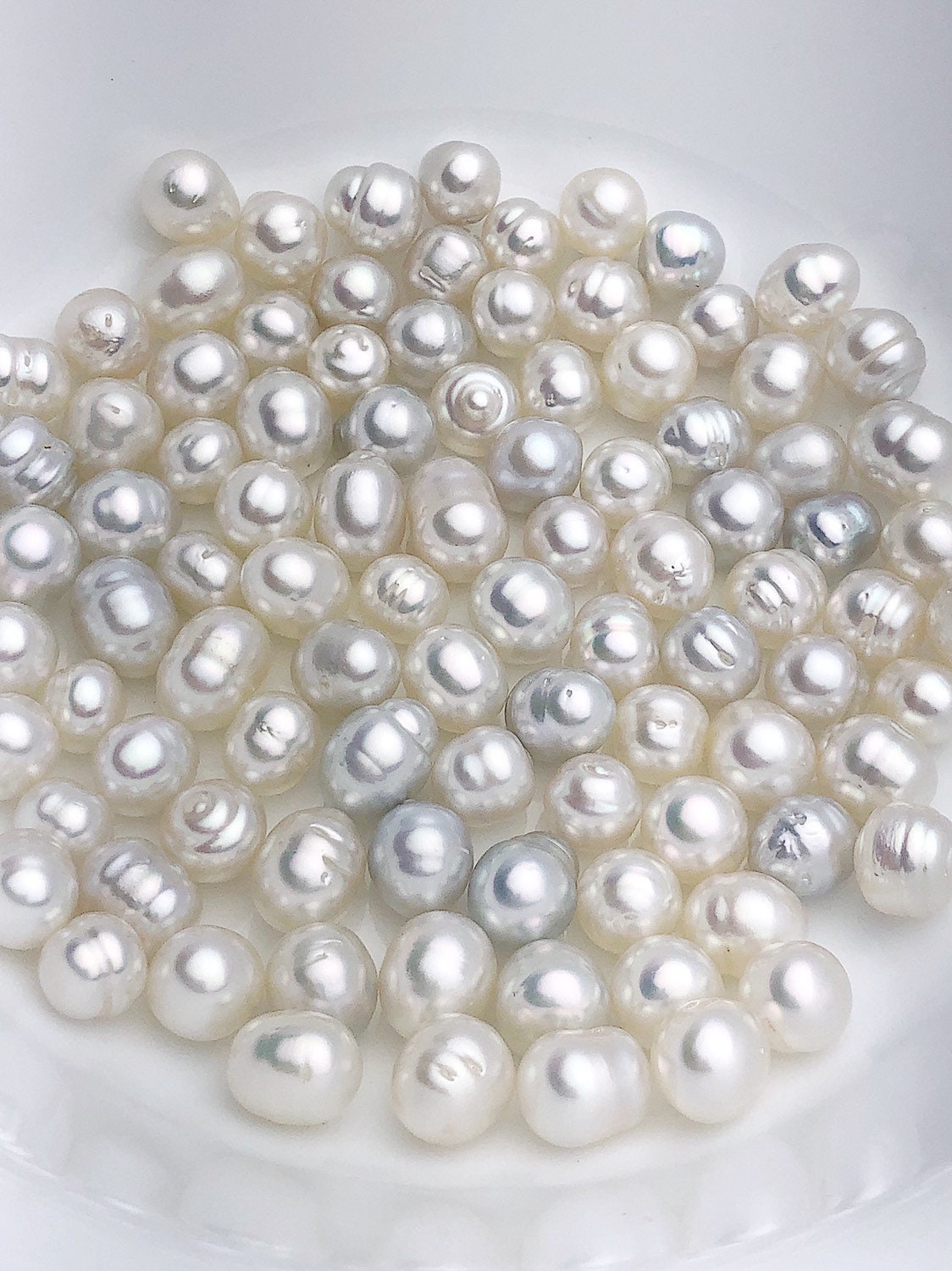 White South Sea Loose Pearls, Australia, Drops/Ovals, 9mm, AA Quality