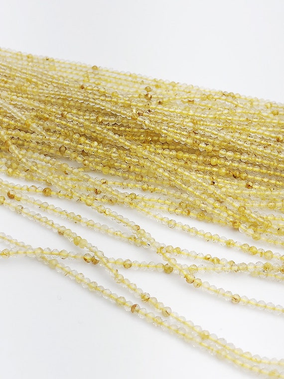 HALF OFF SALE - Rutilated Quartz Gemstone Beads, Full Strand, Semi Precious Gemstone, 13"
