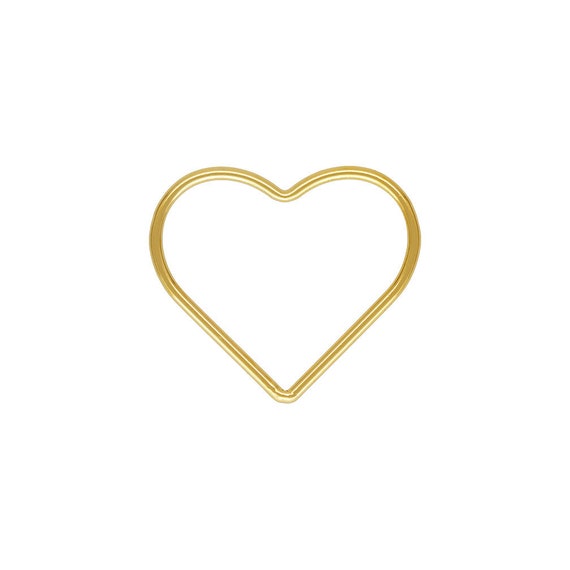 17.5mm Heart Jump Ring Closed GP, 14k gold filled. Made in USA. #400H175C