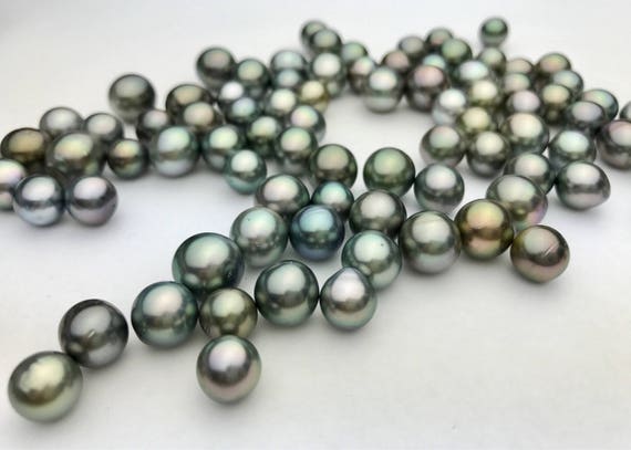 Tahitian Pearls, Near Round, Rikitea Pearls, 8mm to 12mm, AA Quality, #251