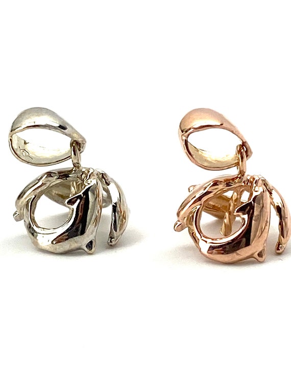 14K solid white and rose gold bail, SKU# TP-006
