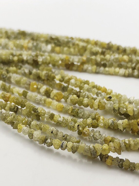 Natural Yellow Diamond Chip Gemstone Beads, Full Strand, 16"