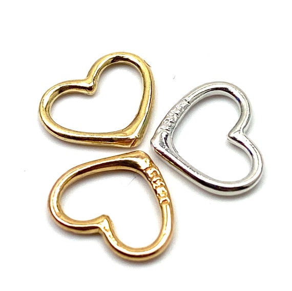 14K heart charm, Rose gold, White gold, Gold, SKU#L-158