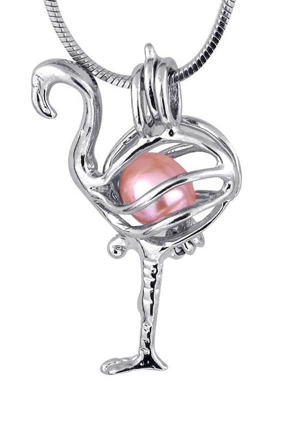 Cage Pendant for 5 mm to 6.5 mm  Loose Pearl Flamingo (CP15)