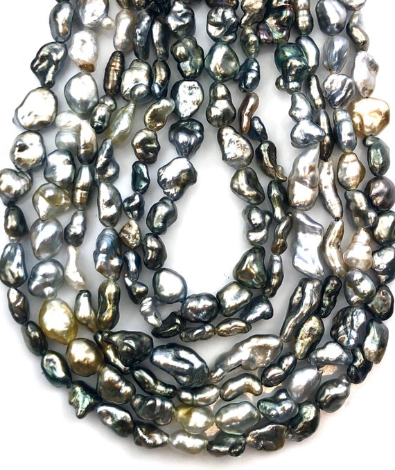 2.62 - 6.71 mm Tahitian Keshi pearl strand , SKU# 070764