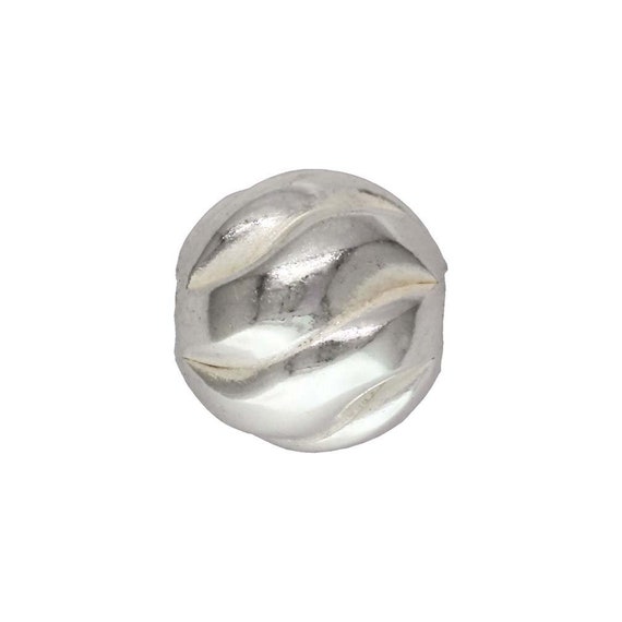 5.0mm Twist Bead 1.4mm Hole, Sterling Silver. Made in USA. #5001205T