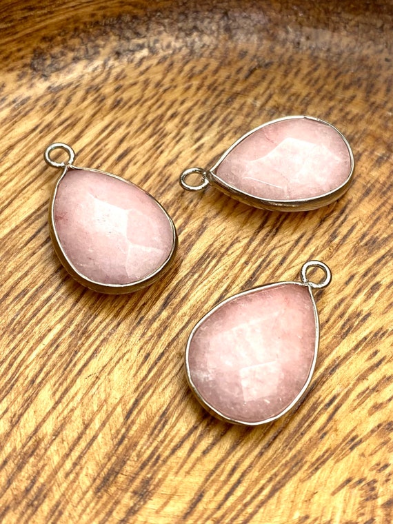 Rose Quartz, Tear Drop Crystal, Drop Crystal Pendant, Sku#M1470