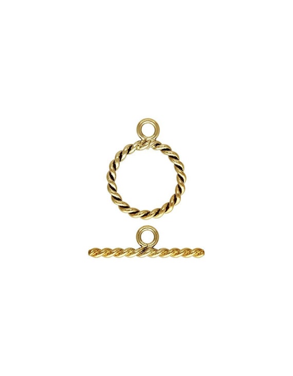 11mm Ring Twisted Toggle Set (1.3mm wire) GP, 14k gold filled. Made in USA. #4002034TSET