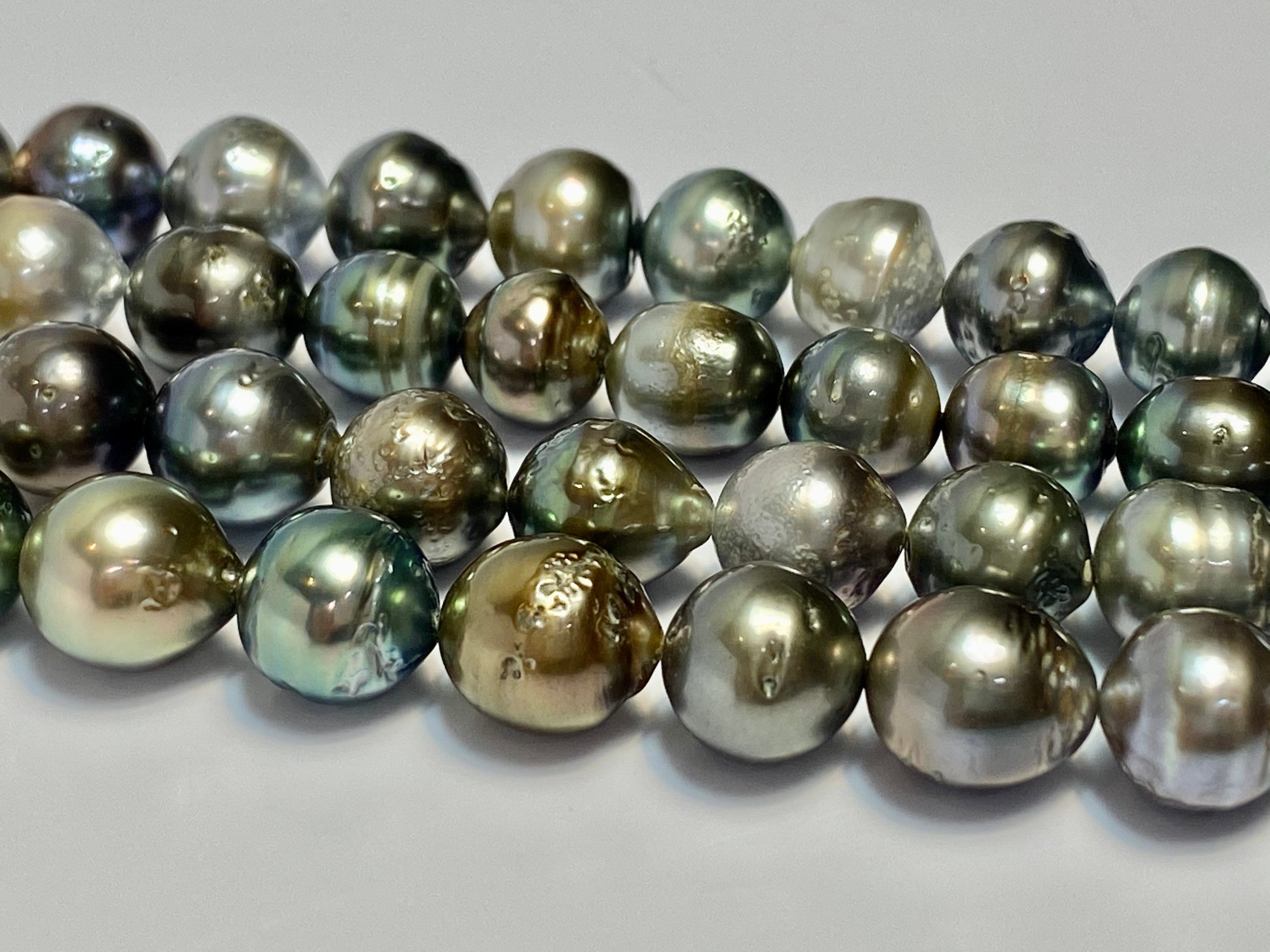 9mm-11mm Exquisite and Unique Tahitian Pearl Strands, Small Pearls, 100 ...