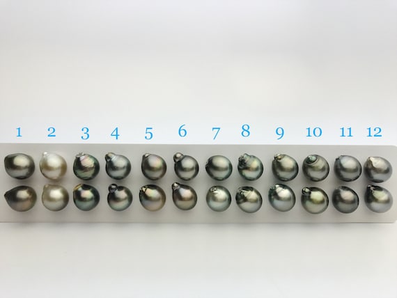 12mm Tahitian Loose Matched Pearls, Drop 12mm (#146)