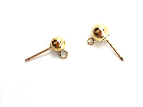 14KGF Bead Studs With Jump Ring, Sku#14KGFCSJR