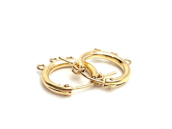 14KGF Hoop earrings w 3jr , Sku#090C003JR