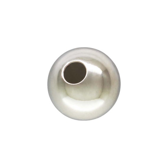 5.0mm Bead Light 1.5mm Hole, Sterling Silver. Made in USA. #50012051