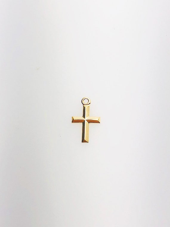 14K Gold Fill Cross Charm w/ Ring, 7.0x11.2mm, Made in USA - 21