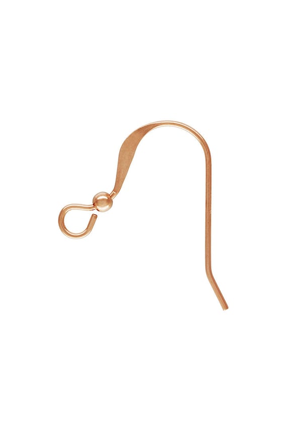Ear Wire Flat w/2.0mm Bead (0.61mm), 14k gold filled. Made in USA #4806411