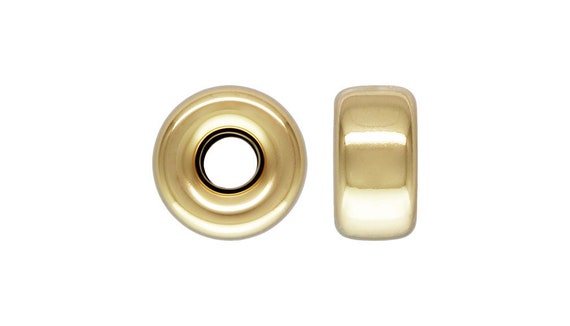 5.3x2.8mm Rondelle 1.4mm Hole, 14k gold filled. Made in USA. #4004550