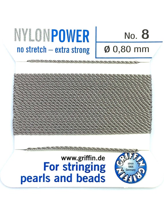 Gray Nylon Power Bead Cord 2 Meters