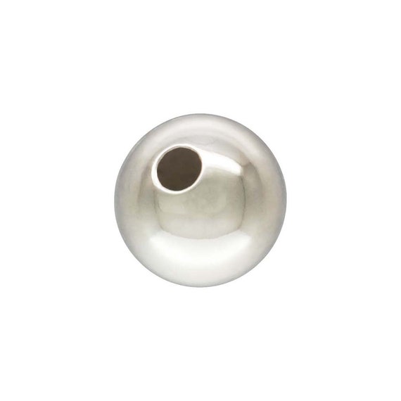 5.0mm Bead Light 1.2mm Hole, Sterling Silver. Made in USA. #5001205