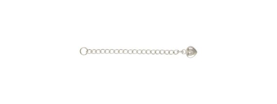 2.25" Ext w/6.0mm Puffed Heart, Sterling Silver. Made in USA. #5021004