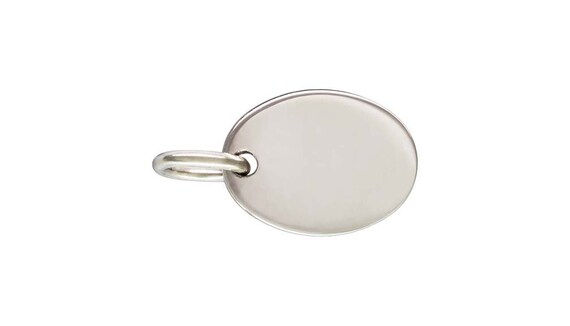 Oval Quality Tag (7.3X5.5MM) w/RING, Sterling Silver, Made in Usa #5003770R