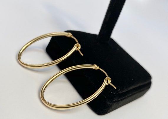 Elegant Oval Hoops 14k gold filled (14KGF) sku090-C-OV-3