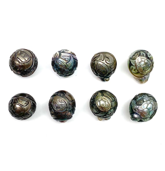 Tahitian carved turtle pearl, SKU# 11130