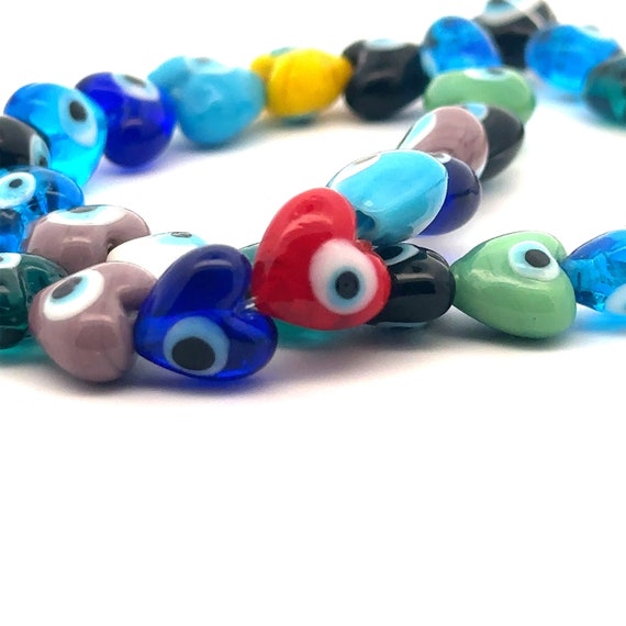 Heart evil eye bead, SKU#M3171