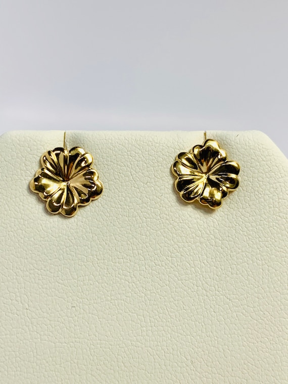 Flower Earrings, 14k Gold, stud earrings, E81-2