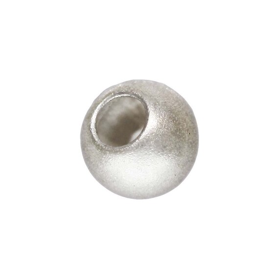 2.5mm Sandblast Bead 1.1mm Hole, Sterling Silver. Made in USA. #5004625SB