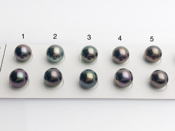 Tahitian Matched Pairs Loose Pearls, AA 9.5-10mm, Round Multi Colors, #636