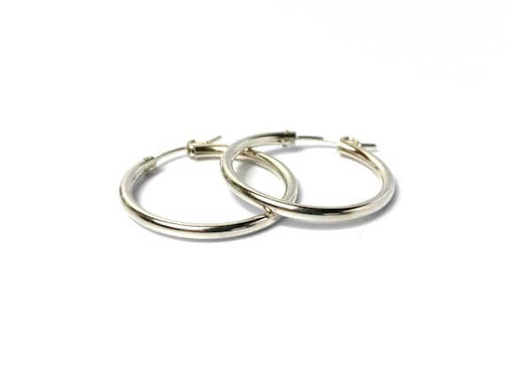 Charming 2mm Sterling Silver Hoop Earrings