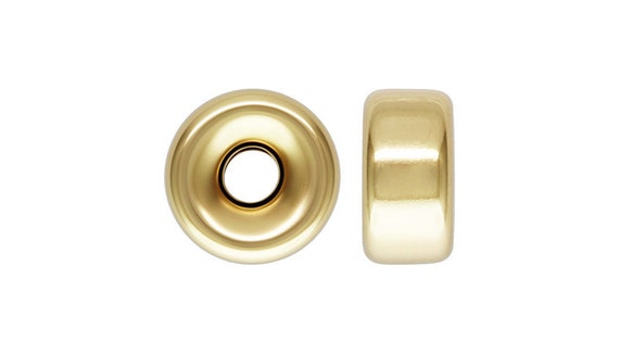 8.0x4.2mm Rondelle 2.0mm Hole, 14k gold filled. Made in USA. #4004580