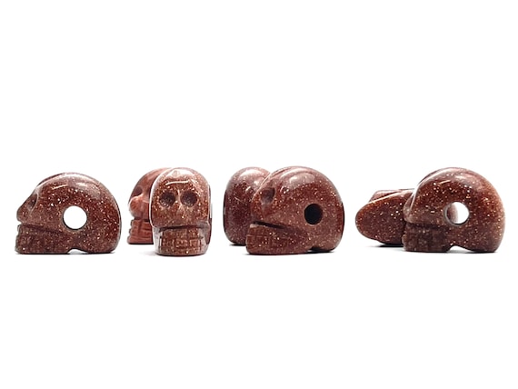 Skull Carved Stone Beads, Sku#M1216-2