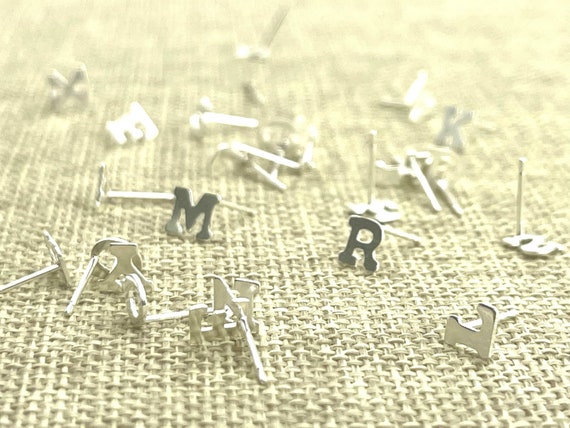 Sterling Silver Initial/Letter Studs