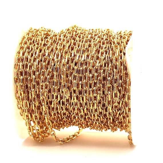 3.7mm Rectangle Cable 1 Plain 1 Twist, Per Foot, 14k Gold Filled